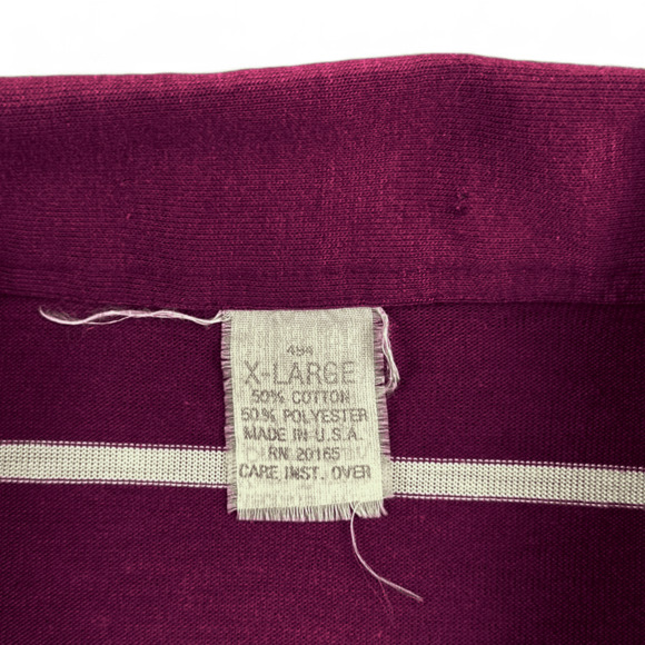 Vintage Penguin Polo Shirt Adult LARGE Original Grand Slam Purple Striped 80s - Picture 3 of 6